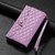 Samsung Galaxy S24 Ultra 5G Zipper Multi-Card Wallet Rhombic Leather Phone Case - Purple