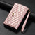 Samsung Galaxy S24 Ultra 5G Zipper Multi-Card Wallet Rhombic Leather Phone Case - Rose Gold