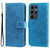 Samsung Galaxy S24 Ultra 7-petal Flowers Embossing Leather Phone Case - Blue