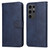 Samsung Galaxy S24 Ultra Classic Calf Texture Flip Leather Phone Case - Blue