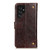 Samsung Galaxy S24 Ultra Copper Buckle Nappa Texture Leather Phone Case - Coffee