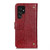 Samsung Galaxy S24 Ultra Copper Buckle Nappa Texture Leather Phone Case - Wine Red