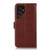 Samsung Galaxy S24 Ultra Crazy Horse Top Layer Cowhide Leather Phone Case - Brown