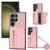 Samsung Galaxy S24 Ultra DF-09 Crossbody Litchi texture Card Bag Design PU Phone Case - Pink