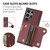 Samsung Galaxy S24 Ultra DF-09 Crossbody Litchi texture Card Bag Design PU Phone Case - Wine Red