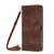 Samsung Galaxy S24 Ultra Dream Triangle Leather Phone Case with Long Lanyard - Brown