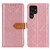 Samsung Galaxy S24 Ultra European Floral Embossed Leather Phone Case - Pink