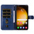 Samsung Galaxy S24 Ultra Fashion Calf Texture Zipper Leather Phone Case - Blue