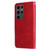 Samsung Galaxy S24 Ultra Fashion Calf Texture Zipper Leather Phone Case - Red