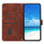 Samsung Galaxy S24 Ultra Skin Feel Heart Embossed Leather Phone Case with Long Lanyard - Brown