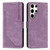 Samsung Galaxy S24 Ultra Skin Feel Stripe Pattern Leather Phone Case with Long Lanyard - Purple