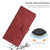 Samsung Galaxy S24 Ultra Skin Feel Stripe Pattern Leather Phone Case with Long Lanyard - Red