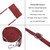 Samsung Galaxy S24 Ultra Skin Feel Stripe Pattern Leather Phone Case with Long Lanyard - Red