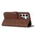 Samsung Galaxy S24 Ultra Stitching Calf Texture Buckle Leather Phone Case - Brown