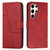 Samsung Galaxy S24 Ultra Stitching Calf Texture Buckle Leather Phone Case - Red