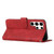 Samsung Galaxy S24 Ultra Stitching Calf Texture Buckle Leather Phone Case - Red