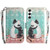 Samsung Galaxy S24+ 5G 3D Colored Horizontal Flip Leather Phone Case - Black White Cat