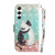 Samsung Galaxy S24+ 5G 3D Colored Horizontal Flip Leather Phone Case - Black White Cat