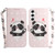 Samsung Galaxy S24+ 5G 3D Colored Horizontal Flip Leather Phone Case - Heart Panda