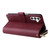 Samsung Galaxy S24+ 5G 9-Card Slots Zipper Wallet Bag Leather Phone Case - Wine Red