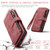 Samsung Galaxy S24+ 5G CaseMe C30 Card Slots Zipper Wallet Leather Phone Case - Red
