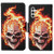 Samsung Galaxy S24+ 5G Colored Drawing Pattern Leather Phone Case - Flame Skull Samsung Galaxy S24+ 5G Colored Drawing Pattern Leather Phone Case - Flame Skull