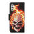 Samsung Galaxy S24+ 5G Colored Drawing Pattern Leather Phone Case - Flame Skull Samsung Galaxy S24+ 5G Colored Drawing Pattern Leather Phone Case - Flame Skull