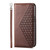 Samsung Galaxy S24+ 5G Cubic Grid Calf Texture Magnetic Leather Phone Case - Brown