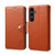 Samsung Galaxy S24+ 5G Denior Cowhide Texture Wallet Style Leather Phone Case - Brown