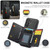 Samsung Galaxy S24+ 5G DG.MING M5 Series Zip RFID Multi Card Detachable Leather Phone Case - Black