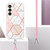 Samsung Galaxy S24+ 5G Electroplating IMD Splicing Dual-side Marble TPU Phone Case with Lanyard - Pink White Samsung Galaxy S24+ 5G Electroplating IMD Splicing Dual-side Marble TPU Phone Case with Lanyard - Pink White