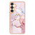 Samsung Galaxy S24+ 5G Electroplating Marble IMD TPU Phone Case with Ring Holder - Rose Gold 005