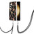 Samsung Galaxy S24+ 5G Electroplating Splicing Marble Flower IMD TPU Phone Case with Lanyard - Black Flower