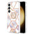 Samsung Galaxy S24+ 5G Electroplating Splicing Marble Flower Pattern TPU Shockproof Case with Rhinestone Ring Holder - Imperial Crown