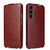 Samsung Galaxy S24+ 5G Fierre Shann 64 Texture Vertical Flip PU Leather Phone Case - Brown