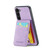 Samsung Galaxy S24+ 5G Fierre Shann Crazy Horse Card Holder Back Cover PU Phone Case - Purple