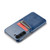 Samsung Galaxy S24+ 5G Fierre Shann Oil Wax Texture Leather Phone Case with Card Slots - Blue