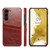 Samsung Galaxy S24+ 5G Fierre Shann Oil Wax Texture Leather Phone Case with Card Slots - Brown