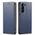 Samsung Galaxy S24+ 5G Fierre Shann PU Genuine Leather Texture Phone Case - Blue