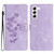 Samsung Galaxy S24+ 5G Flower Butterfly Embossing Pattern Leather Phone Case - Purple