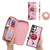 Samsung Galaxy S24+ 5G Flower Multi-functional Crossbody Zipper Wallet Leather Phone Case - Pink