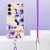 Samsung Galaxy S24+ 5G Flowers and Plants Series IMD TPU Phone Case with Lanyard - Purple Begonia