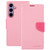 Samsung Galaxy S24+ 5G GOOSPERY FANCY DIARY Cross Texture Leather Phone Case - Pink