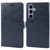 Samsung Galaxy S24+ 5G GOOSPERY MANSOOR DIARY 9 Card Slots Leather Phone Case - Dark Blue