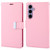 Samsung Galaxy S24+ 5G GOOSPERY RICH DIARY Crazy Horse Texture Leather Phone Case - Pink