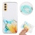 Samsung Galaxy S24+ 5G Hollow Marble Pattern TPU Shockproof Phone Case with Rope - Yellow