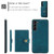 Samsung Galaxy S24+ 5G JEEHOOD J01 Retro Magnetic Detachable Wallet Phone Case - Blue
