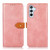 Samsung Galaxy S24+ 5G KHAZNEH Dual-color Cowhide Texture Flip Leather Phone Case - Rose Gold