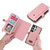 Samsung Galaxy S24+ 5G Multi-functional Zipper Wallet Leather Phone Case - Pink