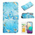 Samsung Galaxy S24+ 5G Oil Embossed 3D Drawing Leather Phone Case - Blue Butterflies